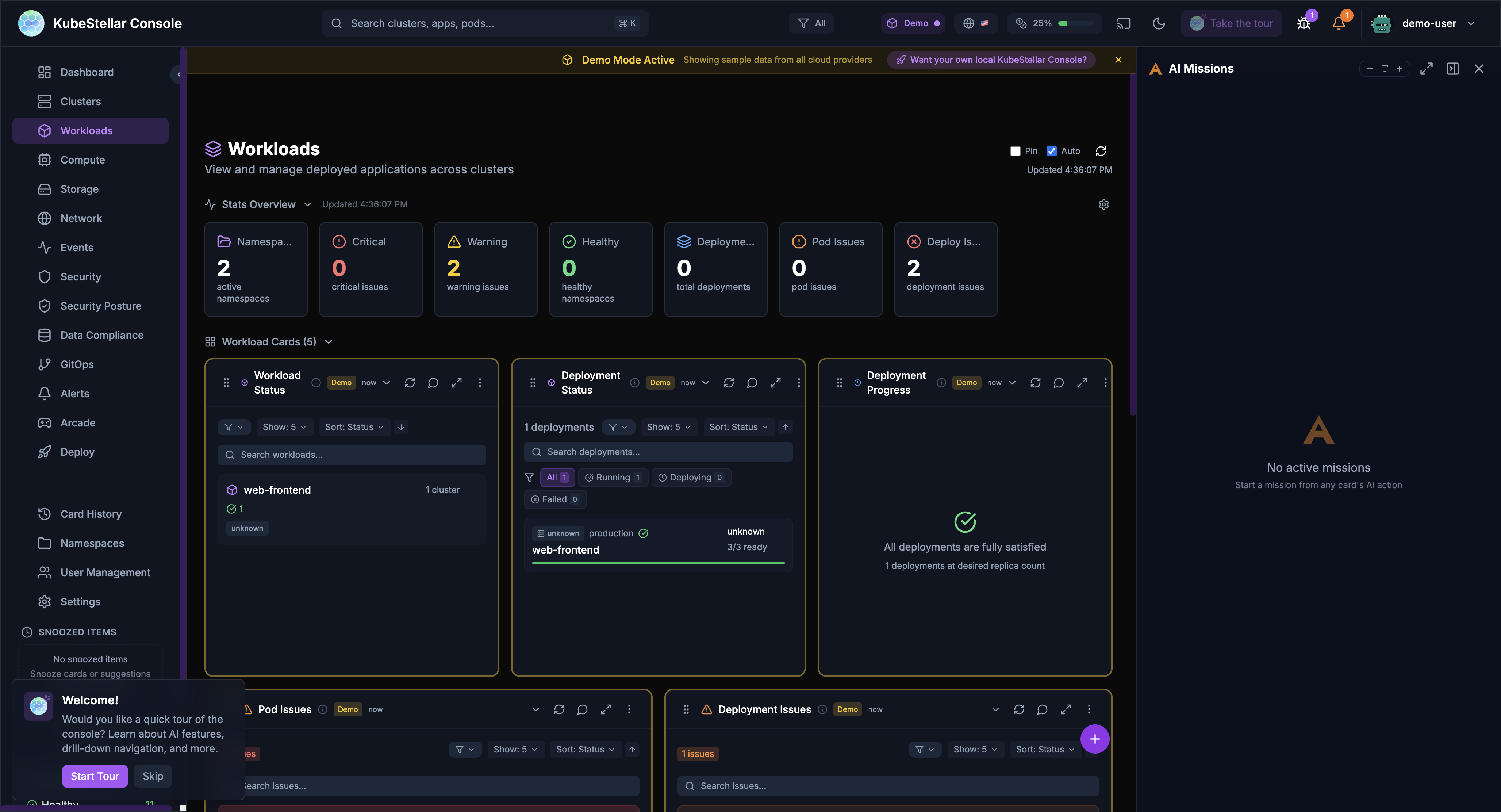 AI Missions Panel